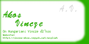 akos vincze business card